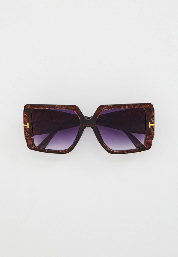 женские квадратные солнцезащитные очки vitacci, коричневые
