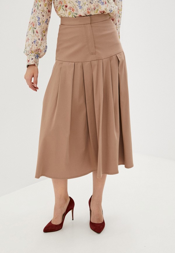 женская юбка-трапеции sabrina scala, коричневая