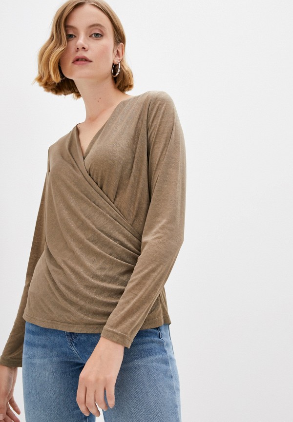 женская блузка с длинным рукавом salko, коричневая