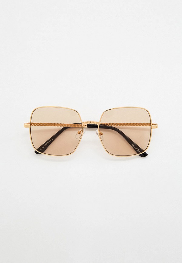 женские квадратные солнцезащитные очки wow miami, золотые