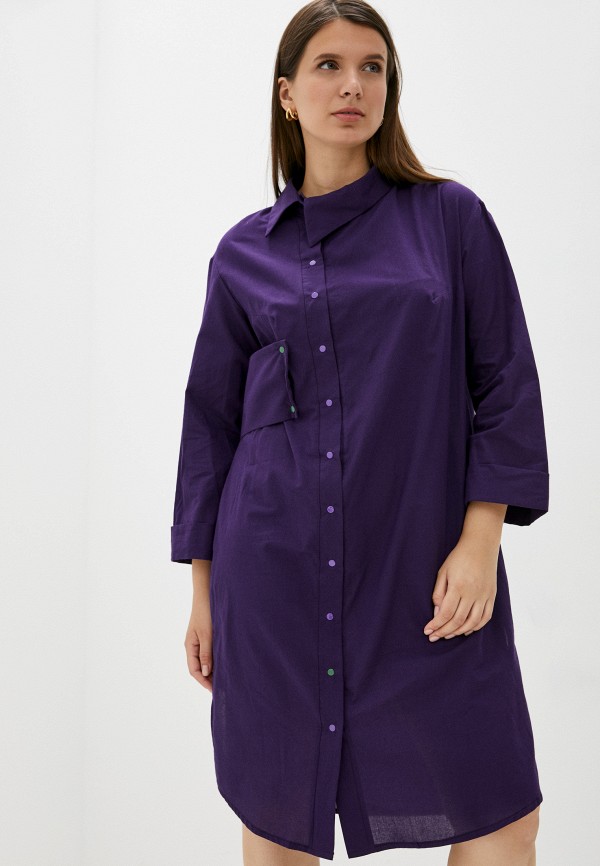 женское платье-рубашки adzhedo, фиолетовое