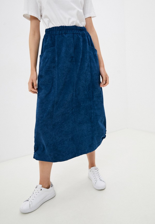 женская юбка-трапеции модный дом виктории тишиной, синяя