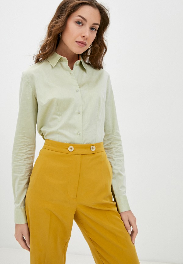 женская рубашка с длинным рукавом bawer, зеленая