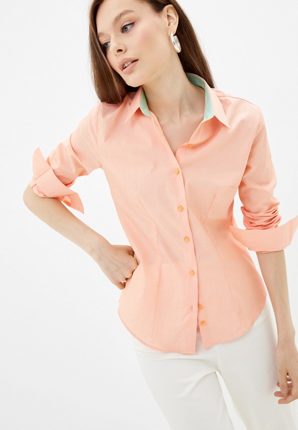 женская рубашка с длинным рукавом bawer, оранжевая