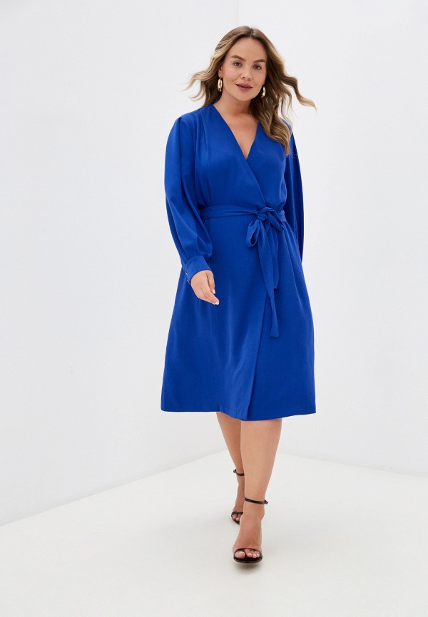женское платье с запахом marchello marchelini, синее