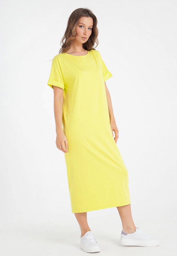 женское платье-футболки bornsoon, желтое