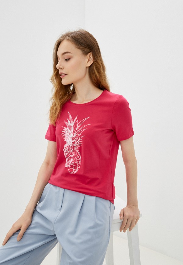 женская футболка gerry weber, розовая