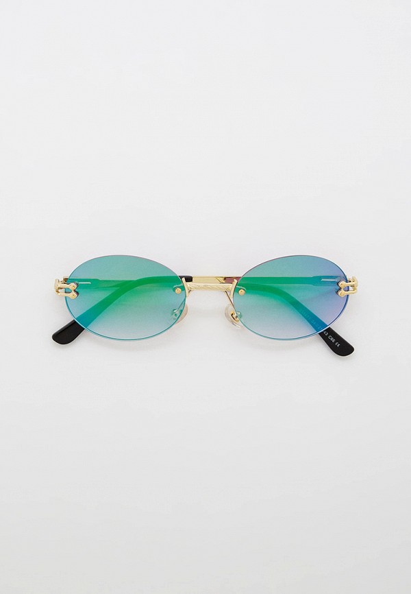 женские круглые солнцезащитные очки kaizi, золотые
