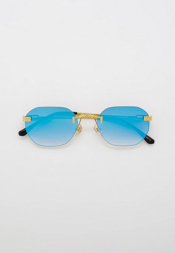 женские круглые солнцезащитные очки kaizi, золотые