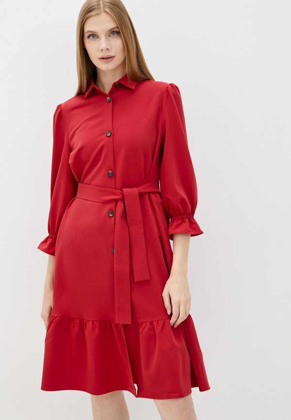 женское платье-рубашки luvine, красное
