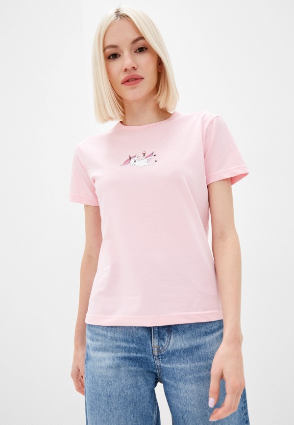женская футболка animals, розовая