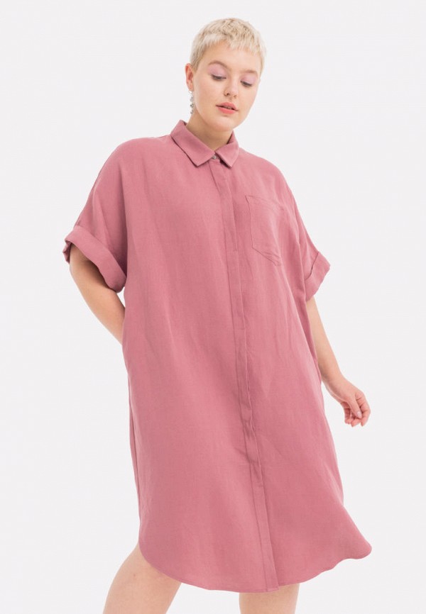 женское платье-рубашки w&b, розовое