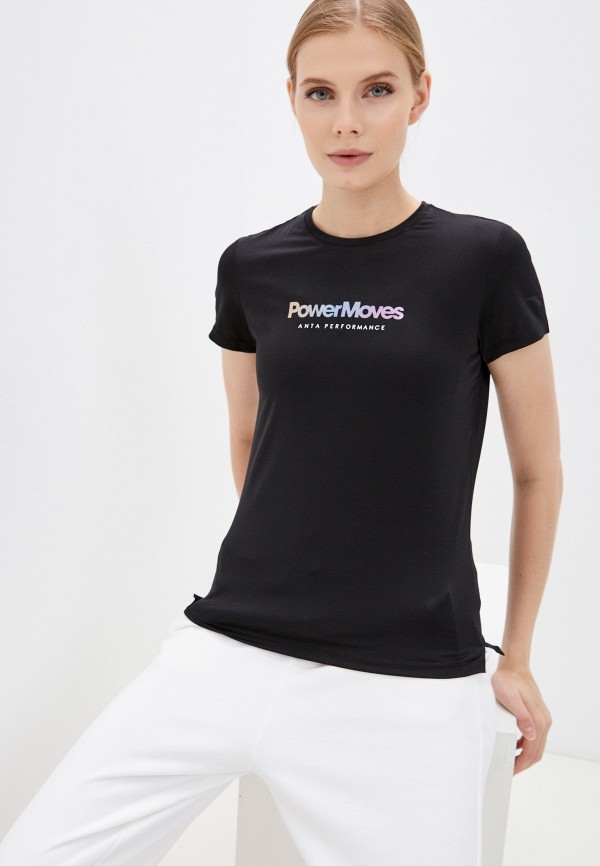 женская спортивные футболка anta, черная