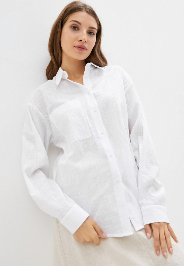 женская рубашка с длинным рукавом mist, белая