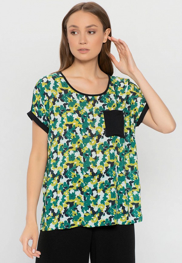 женская блузка с коротким рукавом gerry weber, разноцветная