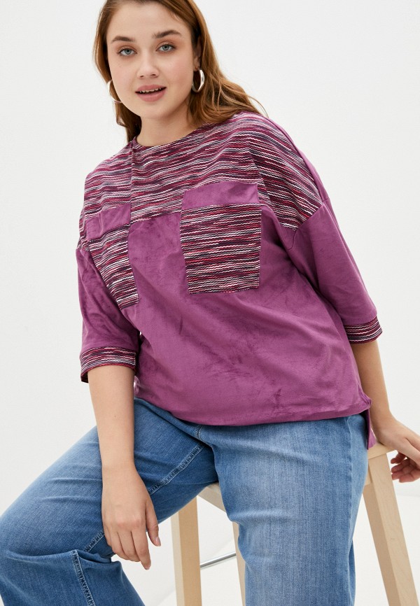 женская блузка с коротким рукавом olsi, фиолетовая