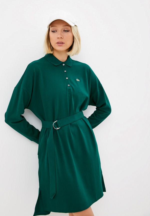 женское платье-футболки lacoste, зеленое