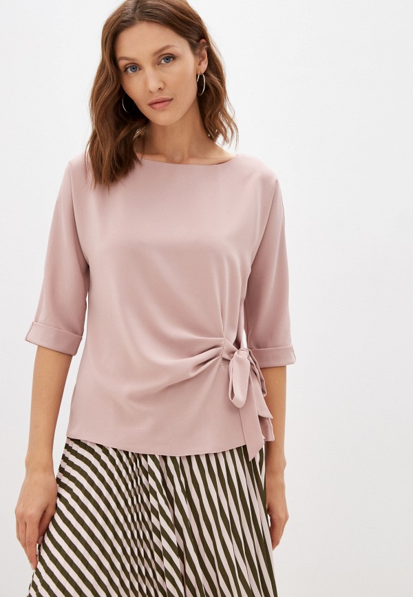 женская блузка с длинным рукавом settimo senso, розовая