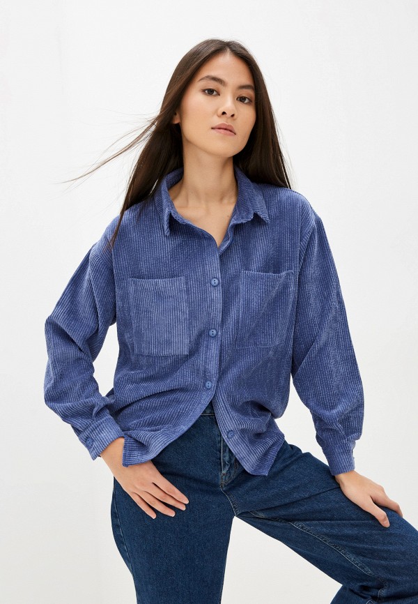 женская рубашка с длинным рукавом gpride, синяя