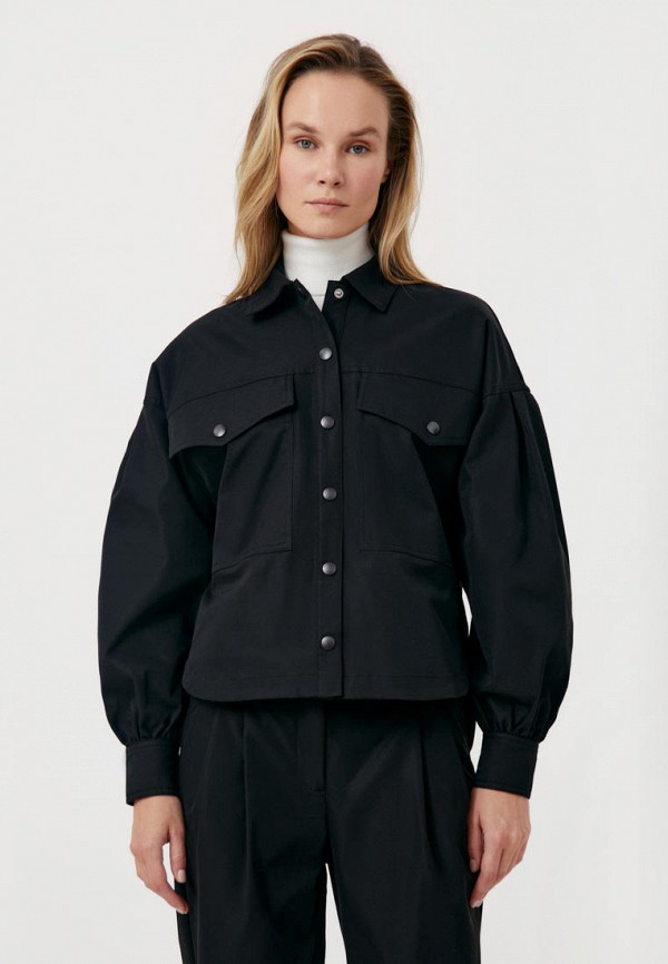 женская блузка с длинным рукавом finn flare, черная
