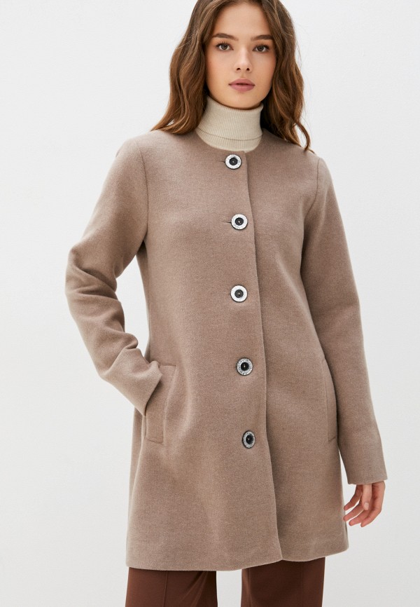 женское пальто naturel, коричневое