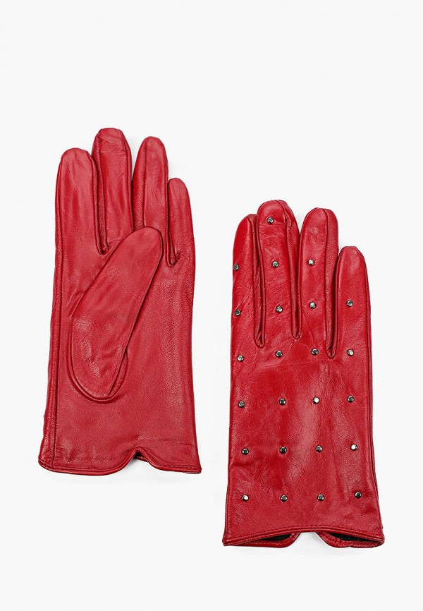 женские кожаные перчатки nominee, красные