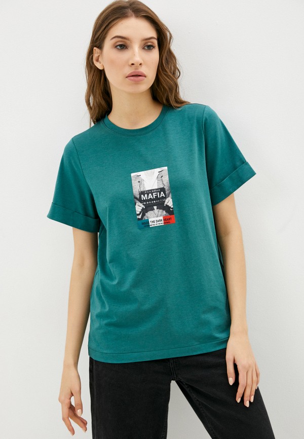 женская футболка francesco donni, зеленая