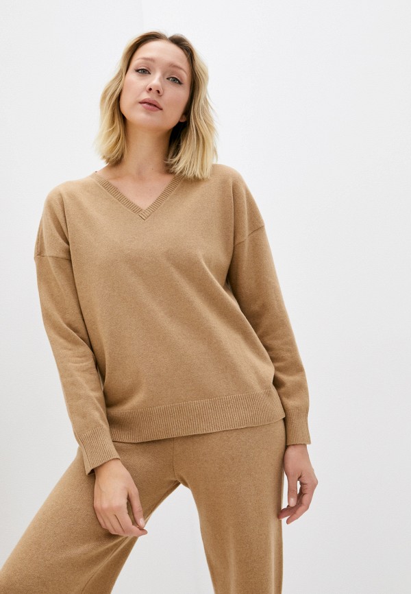 женский пуловер agenda, коричневый