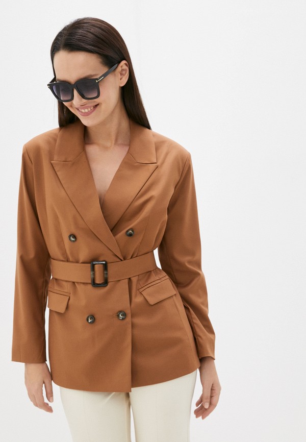женский пиджак moda di lusso, коричневый