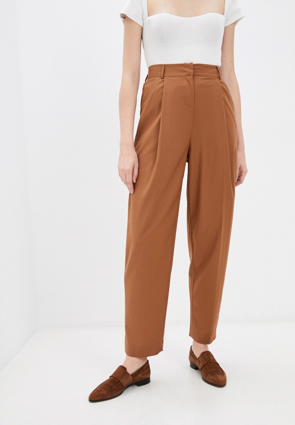 женские повседневные брюки moda di lusso, коричневые