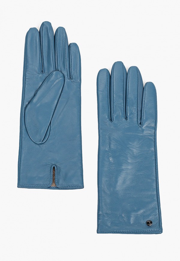 женские кожаные перчатки eleganzza, голубые