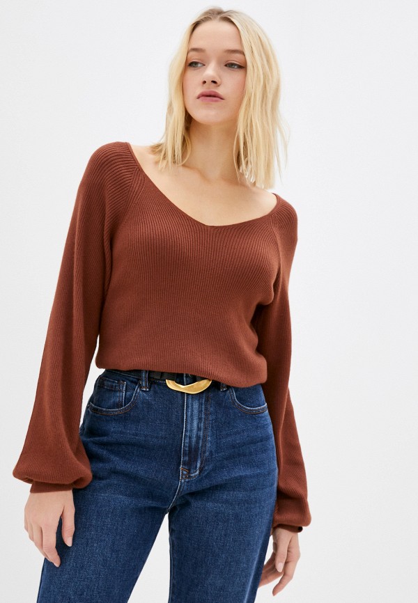 женский пуловер colin’s, коричневый
