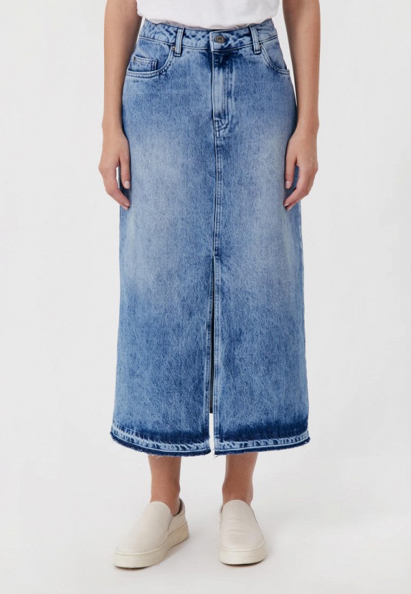 женская джинсовые юбка finn flare, синяя