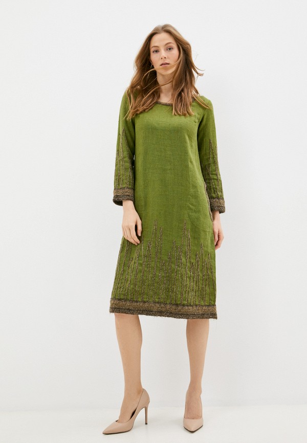 женское повседневные платье савосина, зеленое
