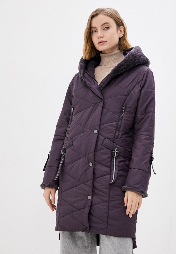 женская утепленные куртка dizzyway, фиолетовая
