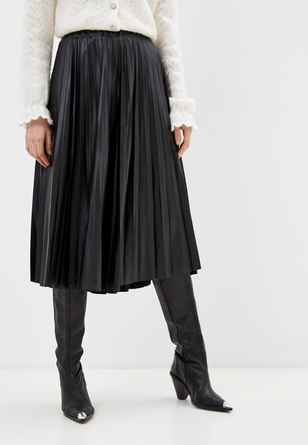 женская плиссированные юбка abricot, черная