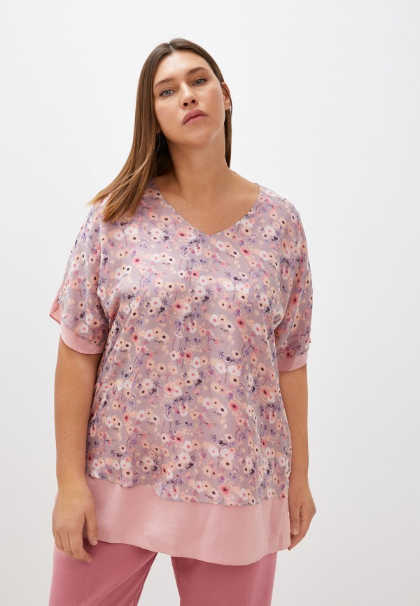 женская блузка с коротким рукавом vix&vox, розовая