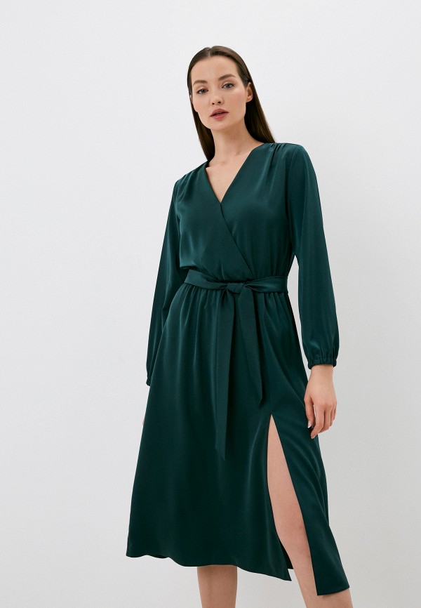 женское платье с запахом ilcato, зеленое