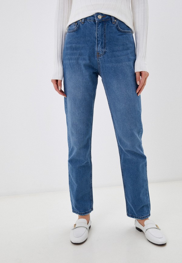 женские прямые джинсы trendyol, синие