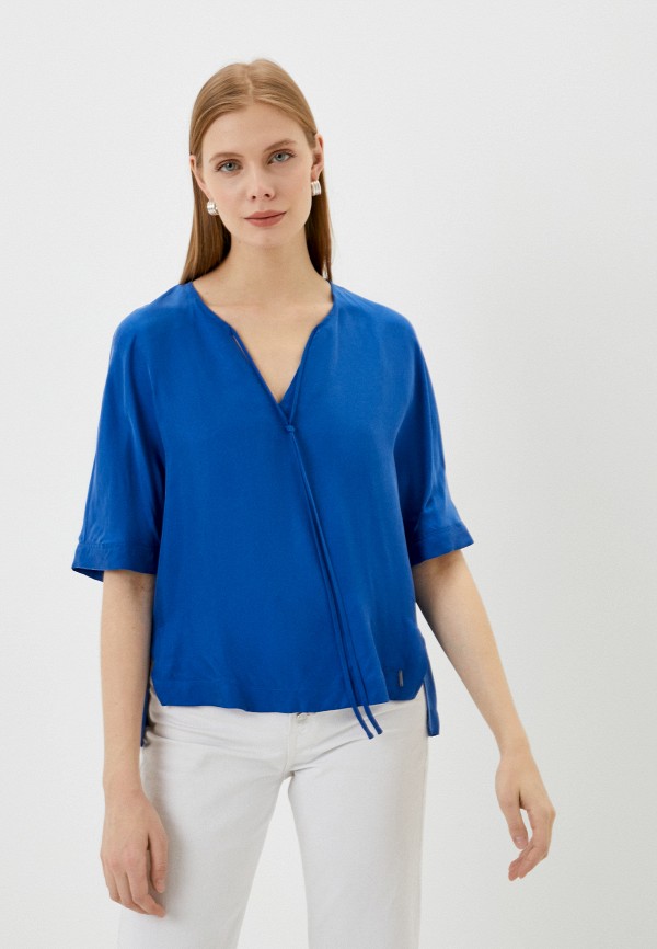 женская блузка с коротким рукавом taifun, синяя