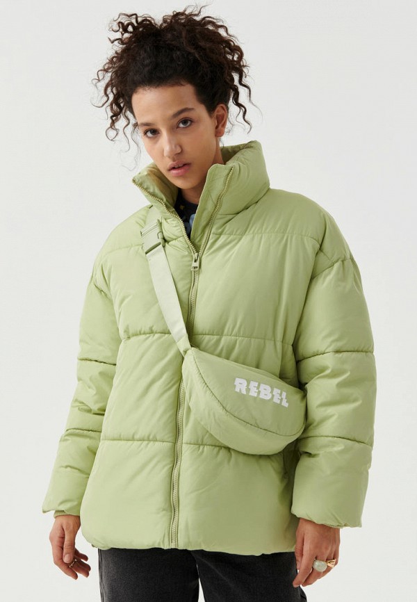 женская утепленные куртка befree, зеленая