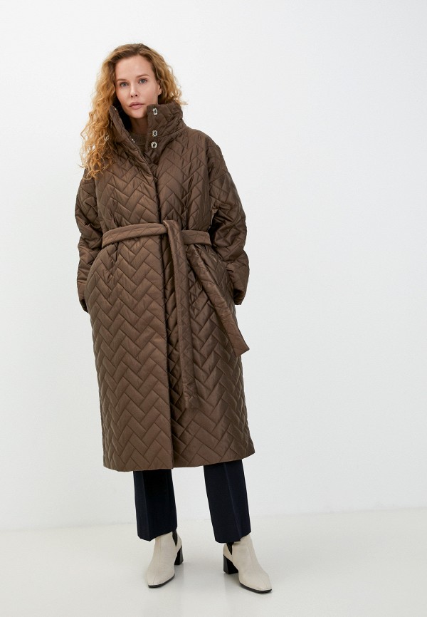 женская утепленные куртка verno.tebe, коричневая