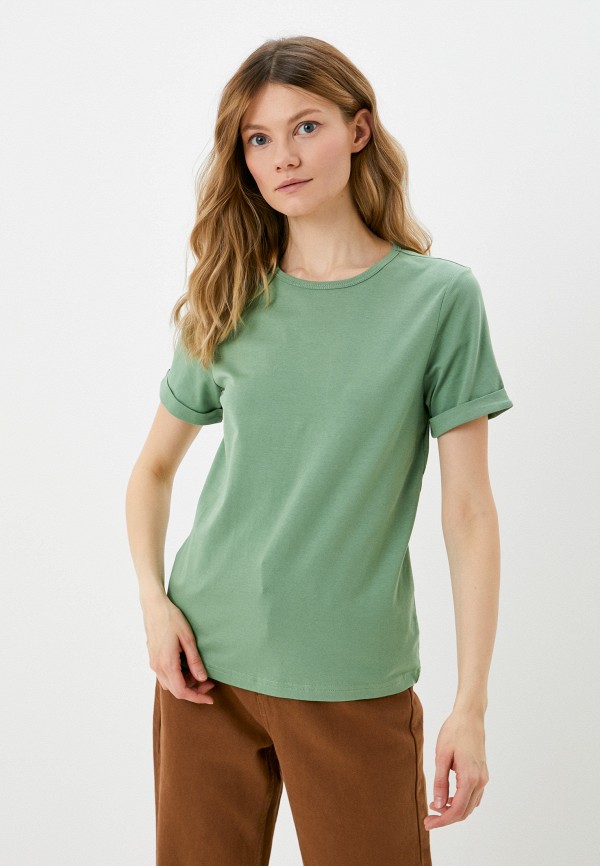 женская футболка liza volkova, зеленая