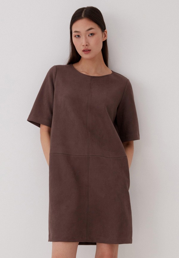 женское повседневные платье zarina, коричневое
