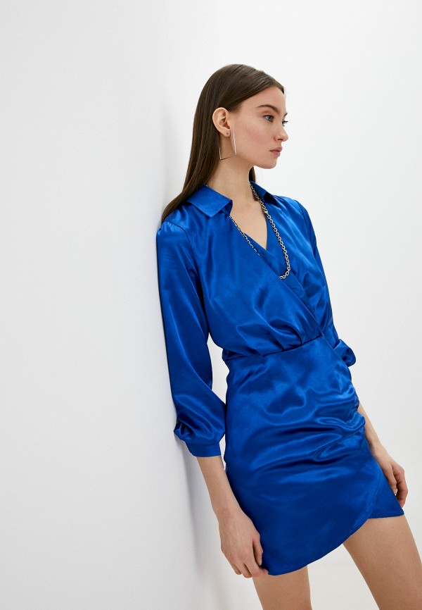 женское платье с запахом avemod, синее