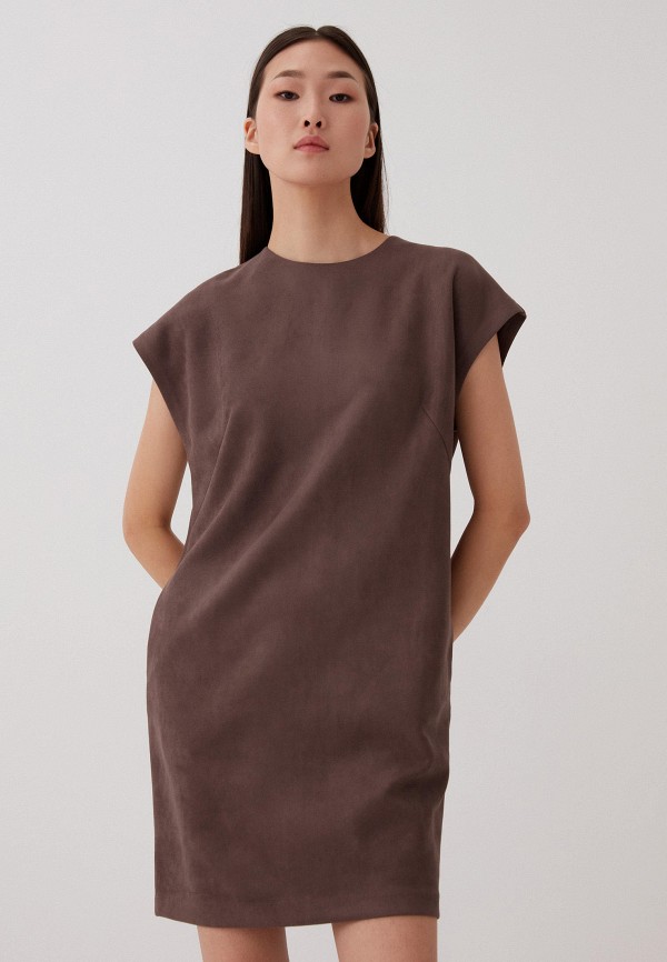 женское повседневные платье zarina, коричневое