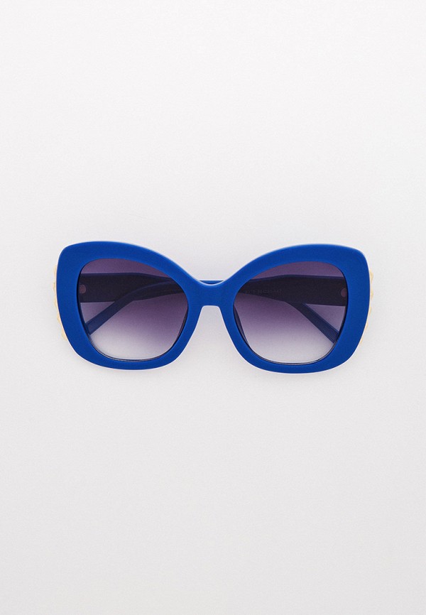 женские круглые солнцезащитные очки красная жара, синие