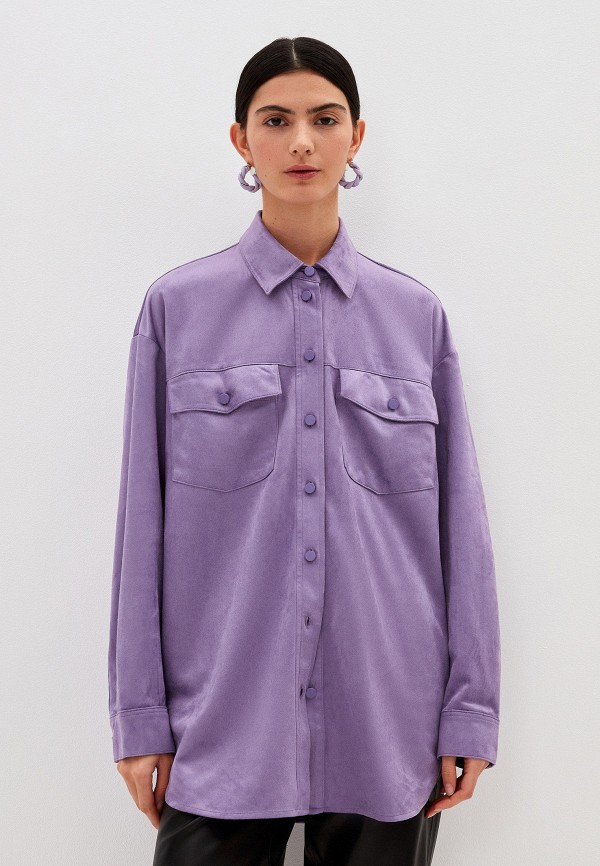 женская блузка с длинным рукавом zarina, фиолетовая