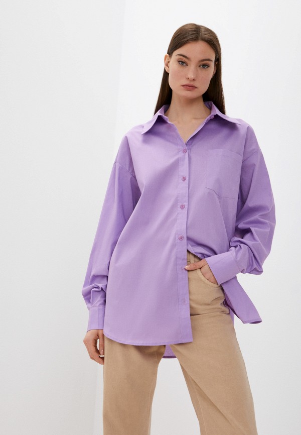 женская рубашка с длинным рукавом minaku, фиолетовая