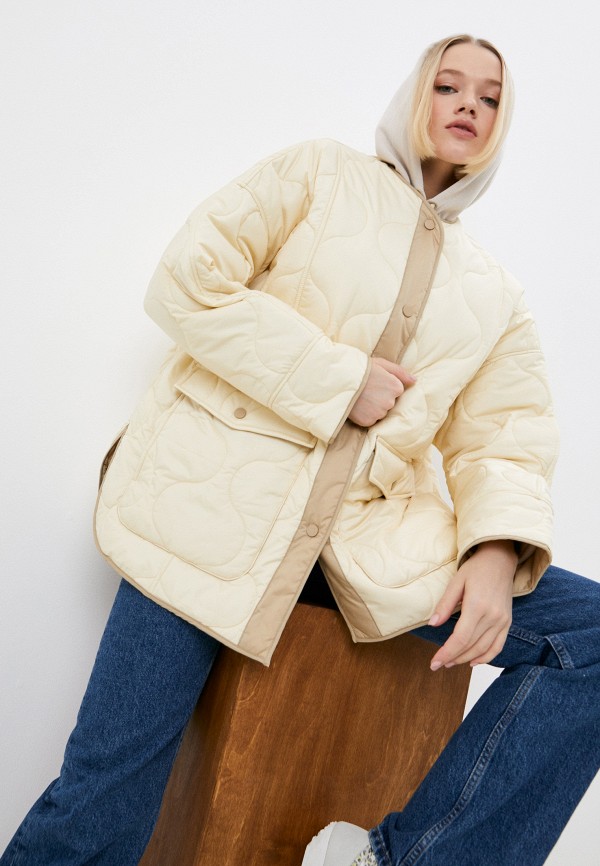 женская утепленные куртка belucci, бежевая